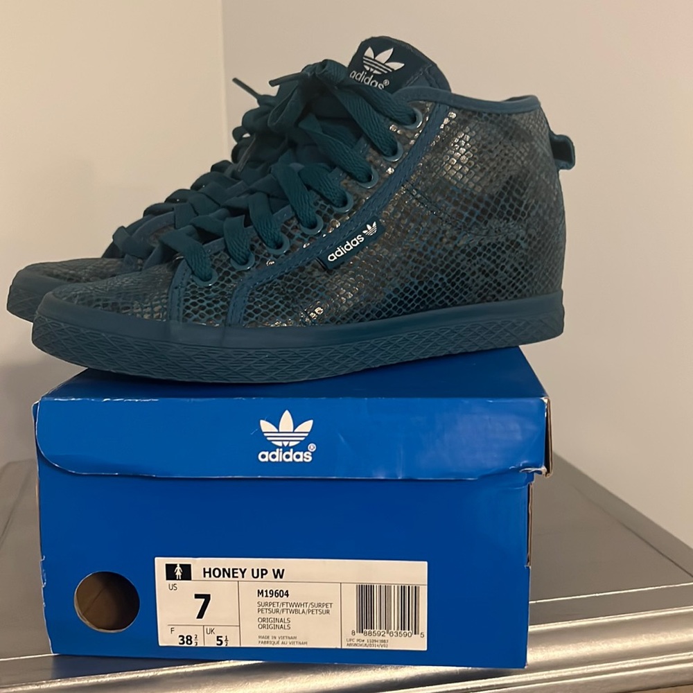 Adidas Originals Turquoise Wedge Sneakers